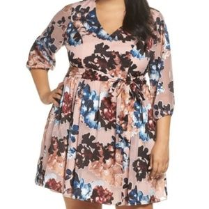 Vince Camuto Floral Burnout Dress SZ 14